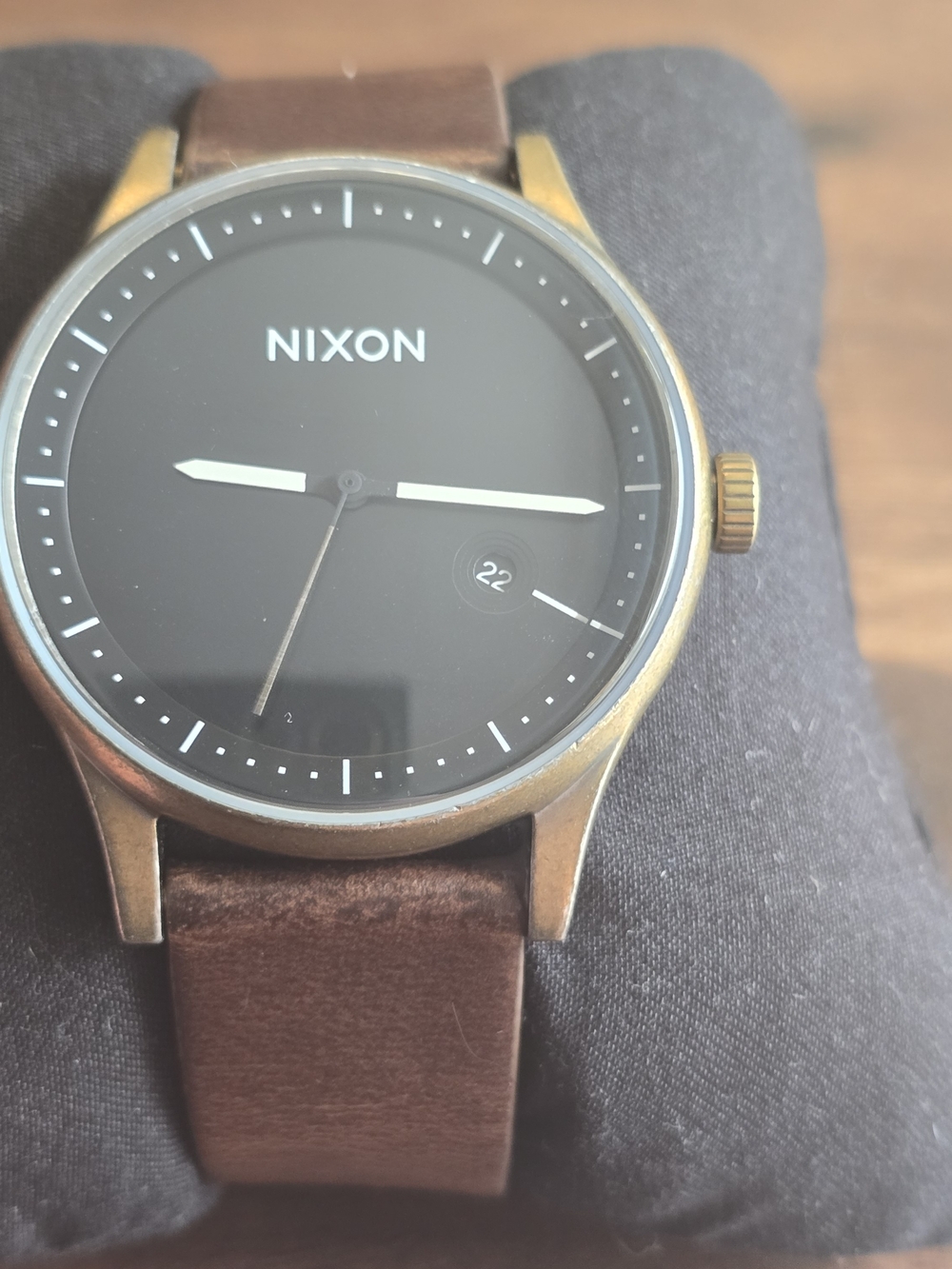 Nixon Men’s Black Dial Brown Leather Strap Watch